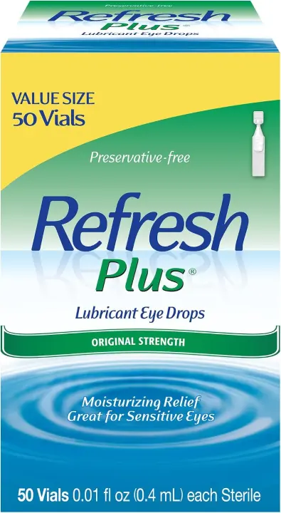 Refresh Plus Preservative-Free Lubricant Eye Drops — 50 Single-Use Vials