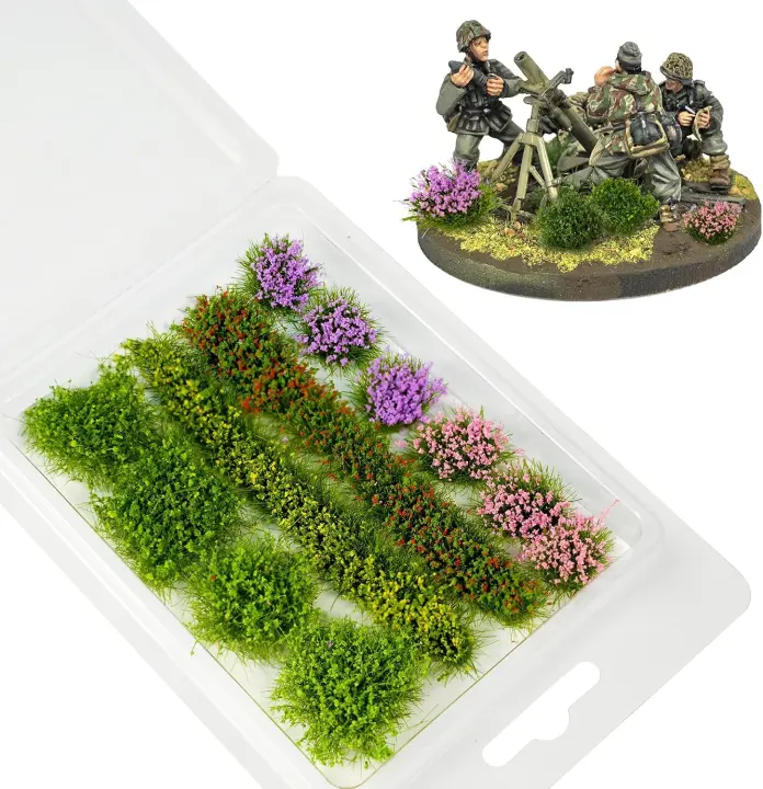 Resin Mini Flower Clusters for Dioramas — 12 Purple & Pink Pieces