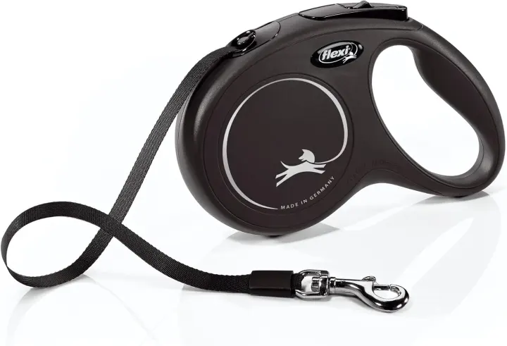 Retractable Tape Dog Leash — Classic Medium, 16 ft (Black)