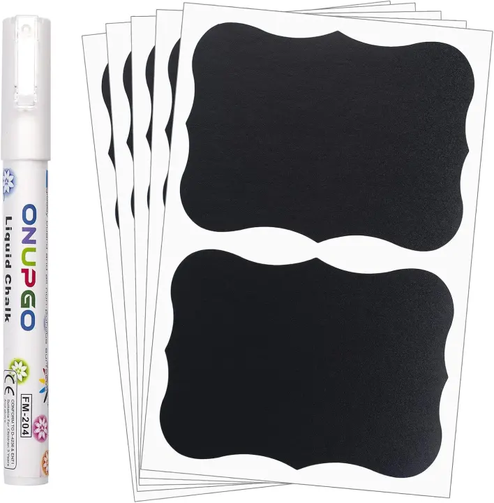 Reusable Chalkboard Labels — 48-Pack Vinyl Stickers, 4" x 3"