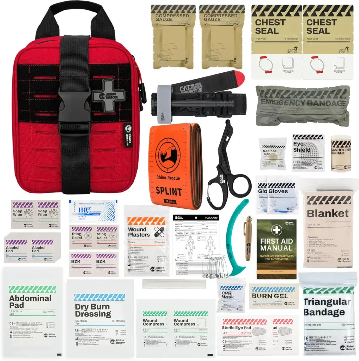 RHINO RESCUE Pro IFAK Trauma Kit with CAT Tourniquet — Red