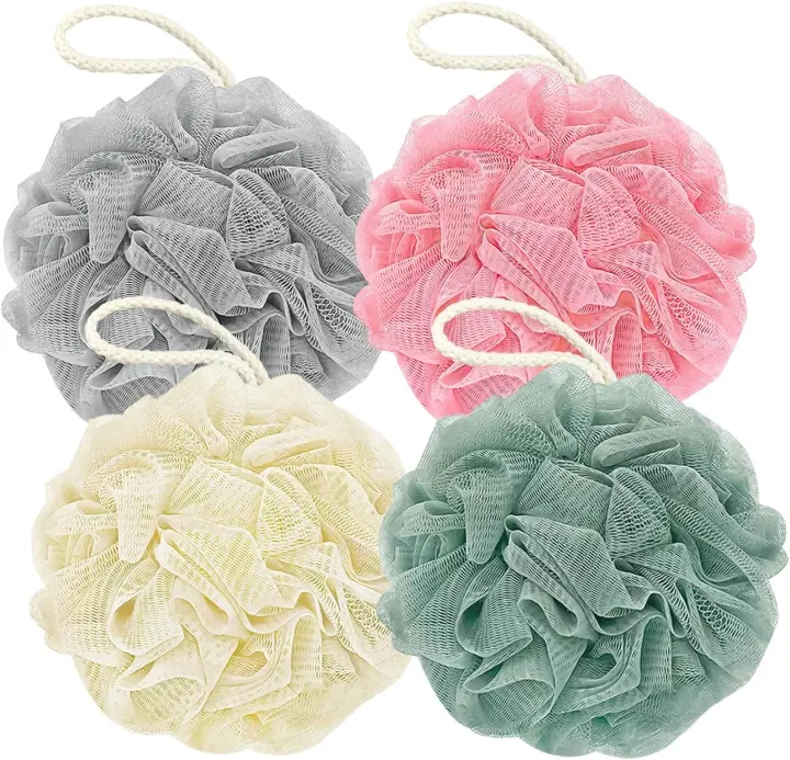 Rnoafmu Shower Loofah 4-Pack — 60g Exfoliating Bath Sponges