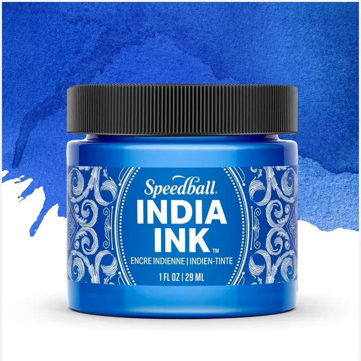 Speedball India Ink — Sapphire (1 oz) Bottle