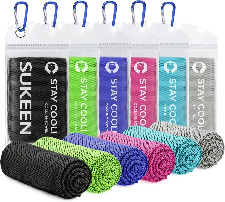 Sukeen Cooling Towels (40" x 12") — Neck & Head Cooling Wraps for Sports