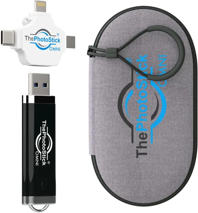 ThePhotoStick Omni 128GB Photo Backup Drive with Multi-Adapter Kit