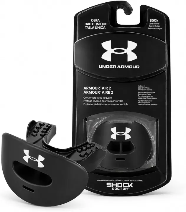 Under Armour Football Lip Guard Mouthpiece — Black, One Size