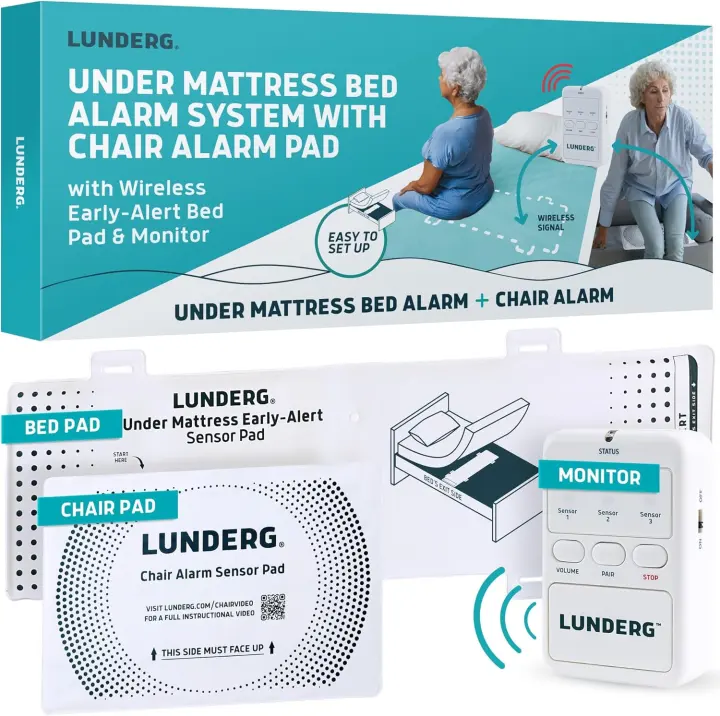Under-Mattress Bed & Chair Alarm Set — Invisible Wireless Pad