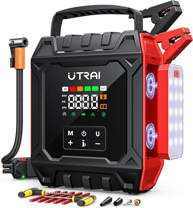 UTRAI 8000A Jump Starter with 160PSI Air Compressor — Portable Auto Aid