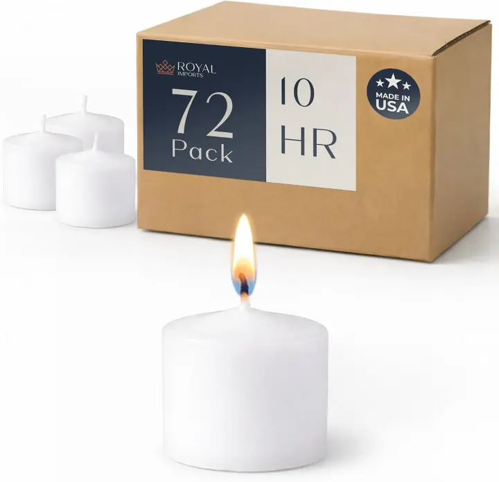 White Unscented Votive Candles — Pack of 72