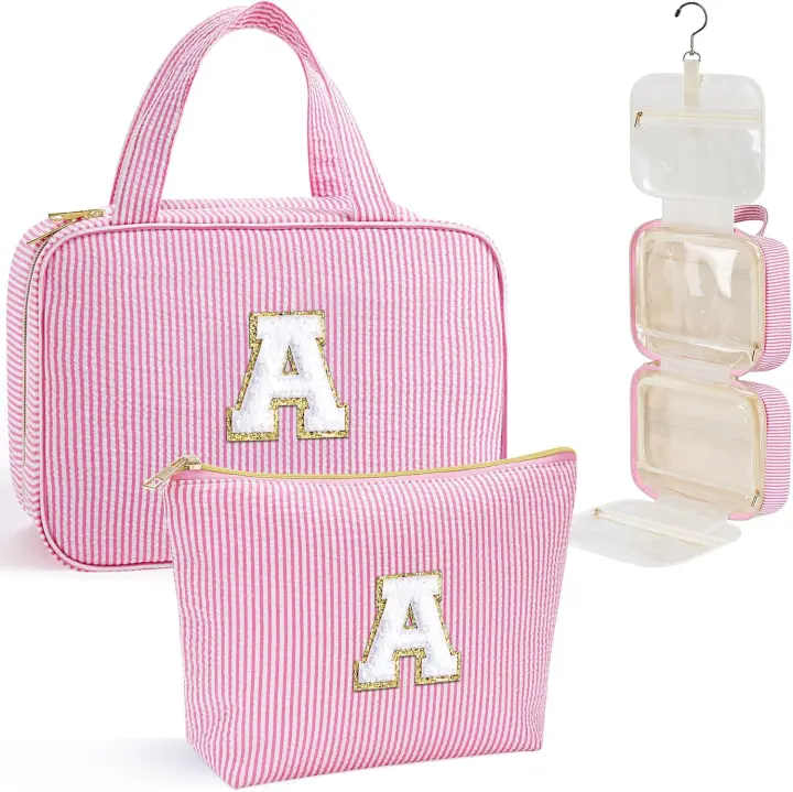 YOOLIFE Hanging Toiletry & Makeup Bag — Pink, Personalized