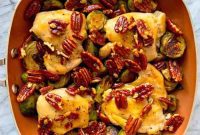 Sticky Maple Pecan Chicken Thighs