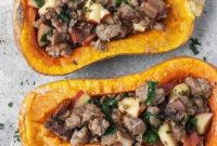 Sweet and Savory Whole30 Apple Sausage Butternut Bake