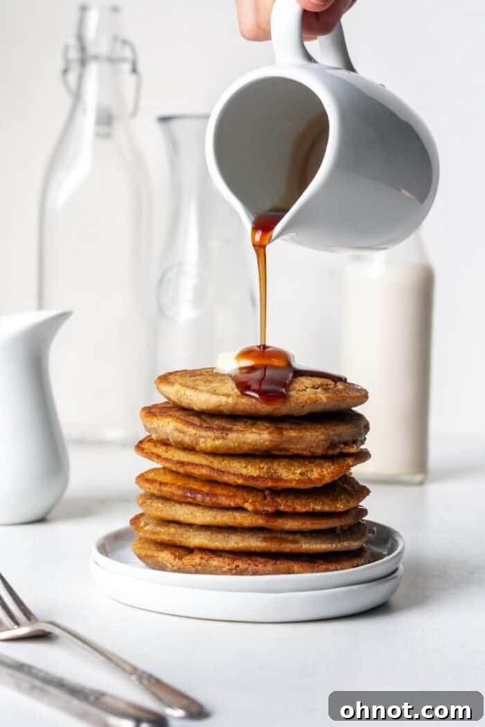 Maple syrup on pancakes