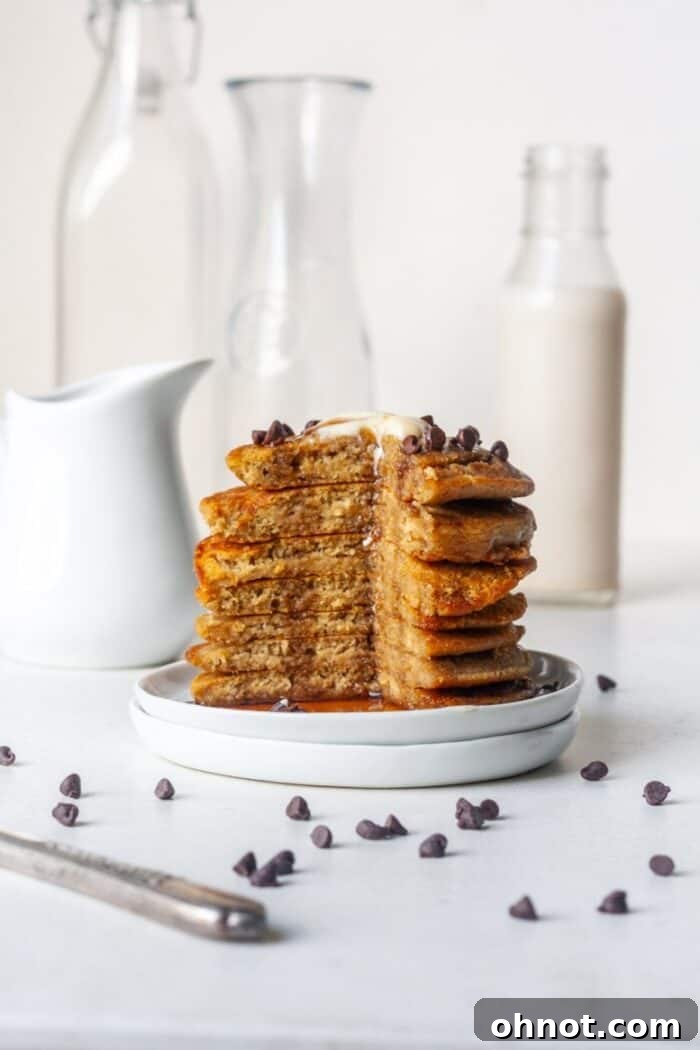 Fluffy pancakes on plate