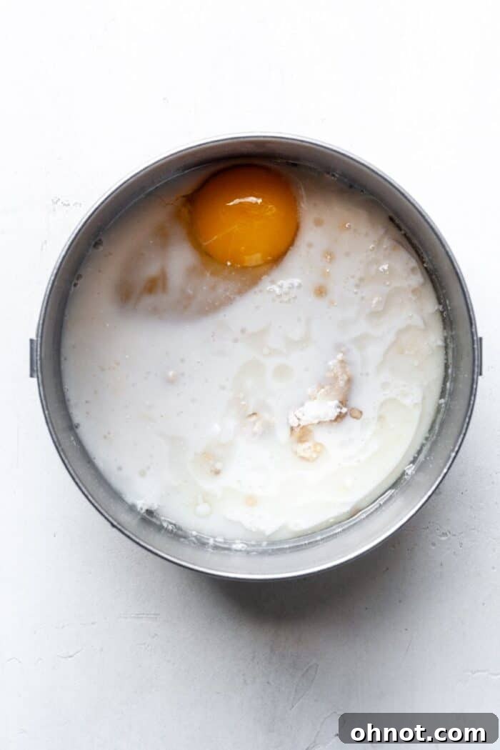 Gluten free pancake batter in bowl