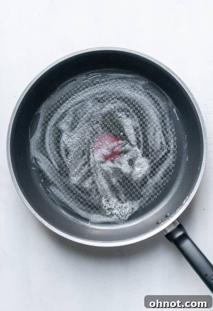Butter in skillet