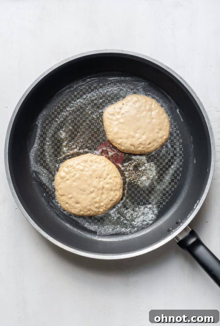 Pancakes in skillet