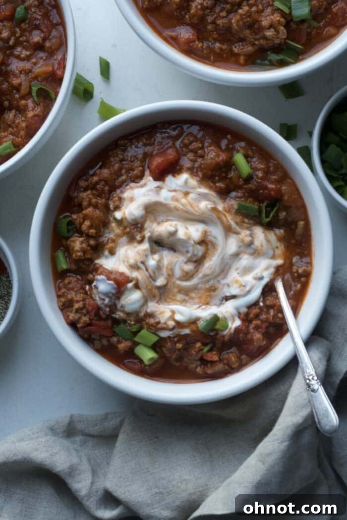 Chili with sour cream - before Lightroom editing