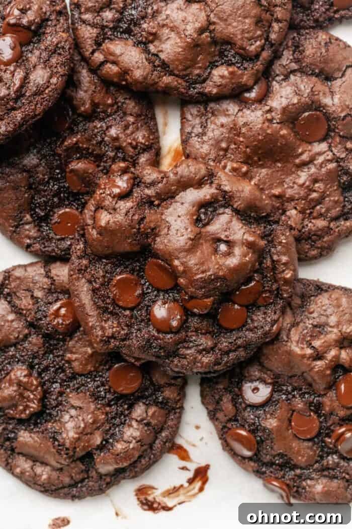 Stack of almond flour chocolate cookies - after Foodtography School