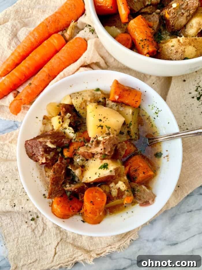 Beef stew in bowl - before Foodtography School