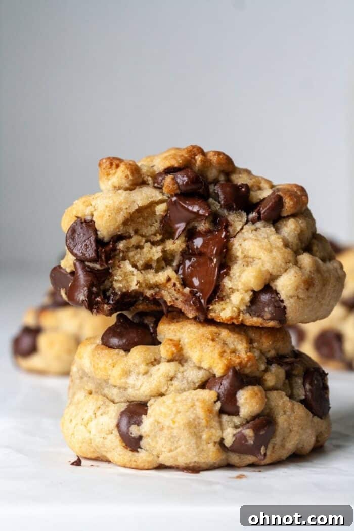 Thick chocolate chip cookies