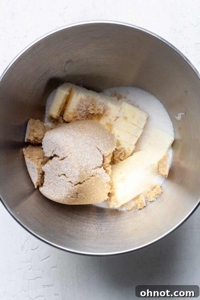 Butter and sugar in bowl