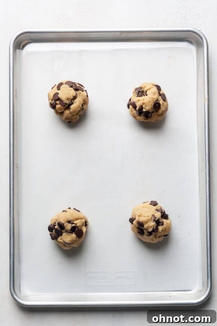 Levain cookies on pan