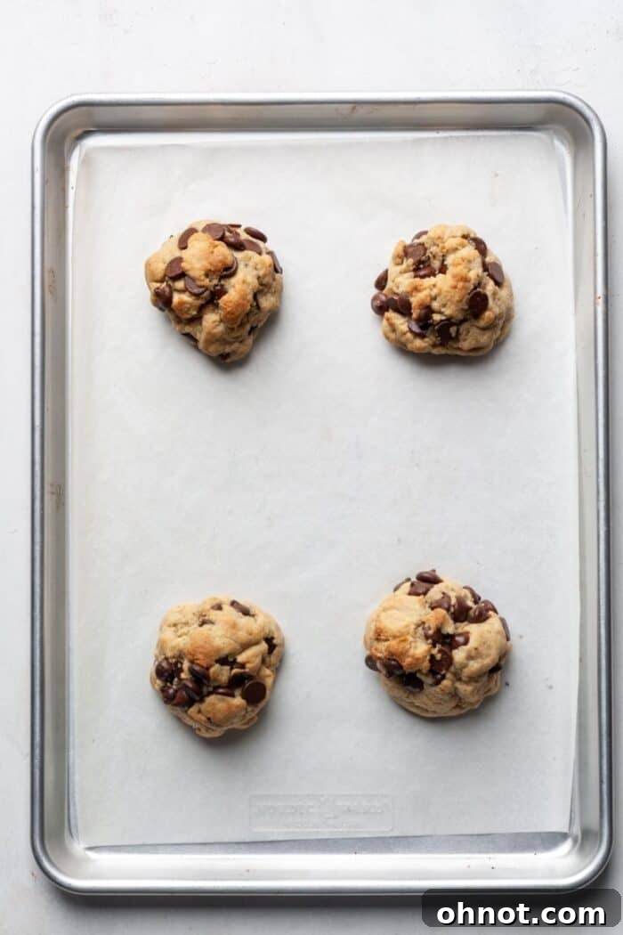 Bakery style cookies on pan