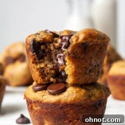 Banana protein muffins with chocolate chips – a perfect grab-and-go snack.