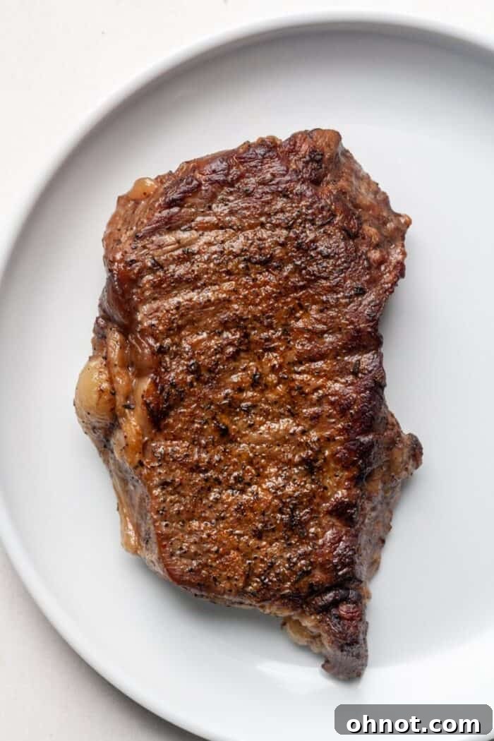 Instant pot steak on plate