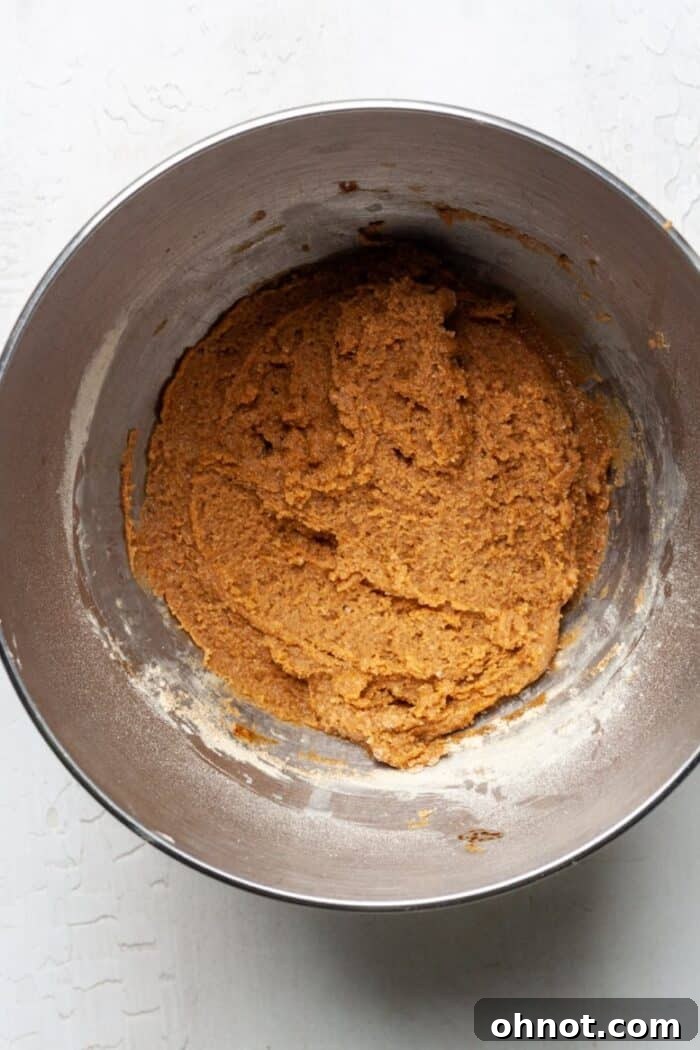 Protein cookie dough in bowl