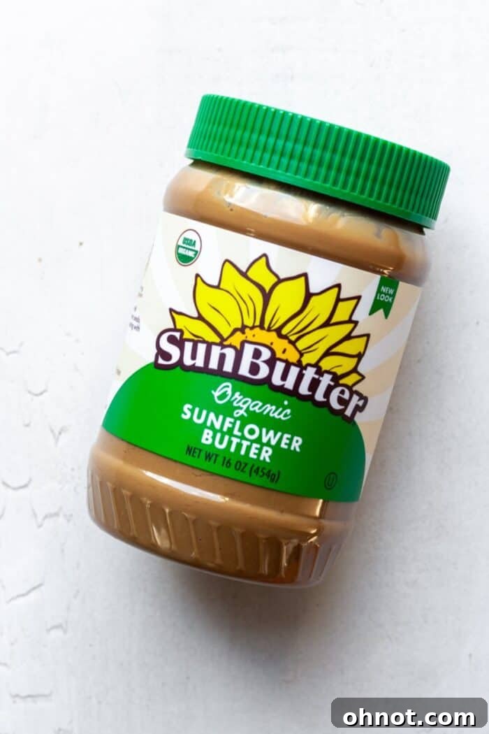 A jar of SunButter, highlighting its natural and healthy appeal.