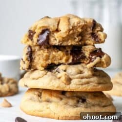 A stack of perfectly baked gluten-free peanut butter cookies.