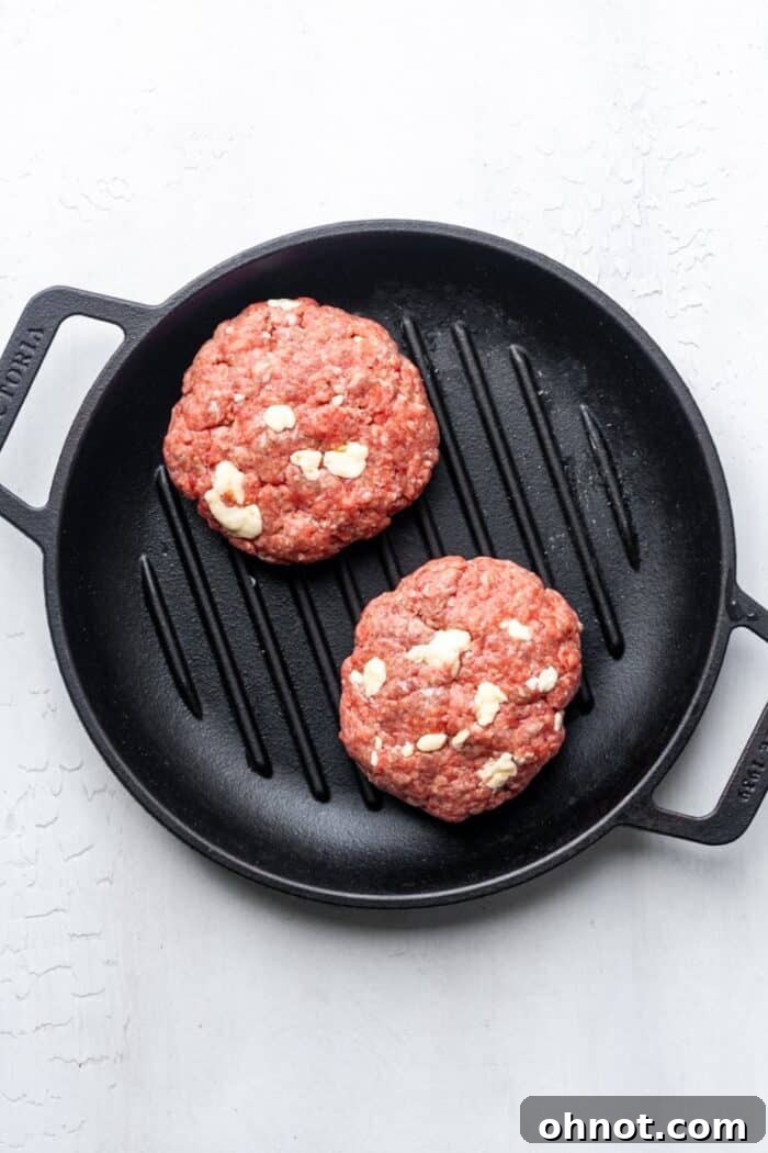 Burgers in skillet