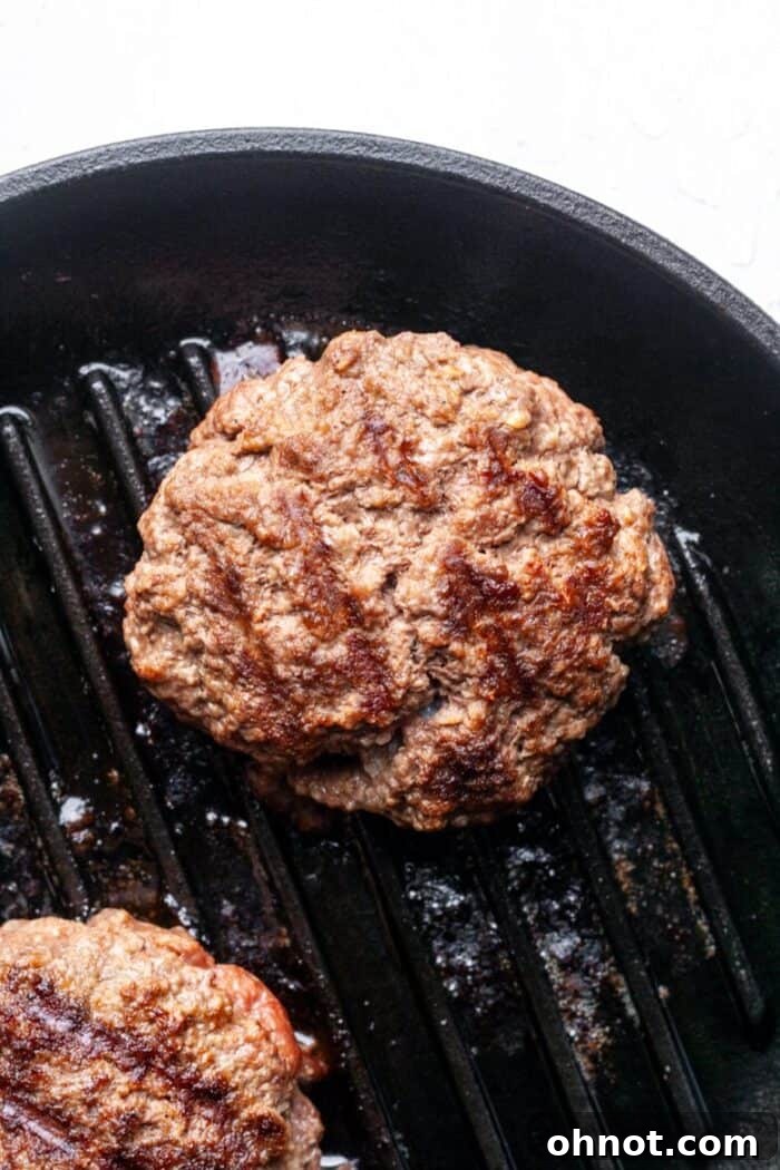 Juicy healthy burgers in skillet