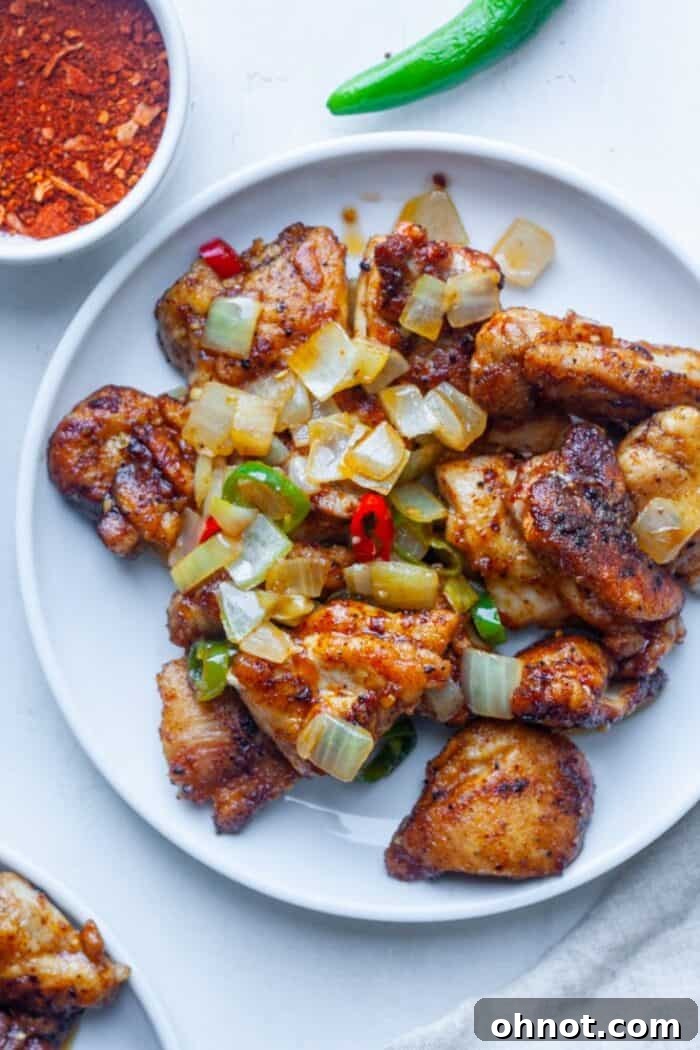 Chinese chicken on plate