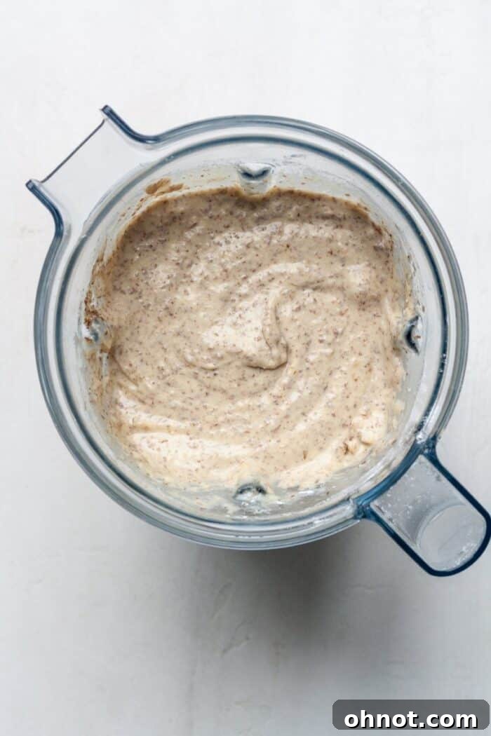 Bread batter in blender