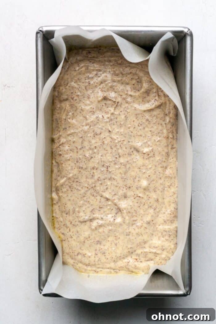 Batter in loaf pan