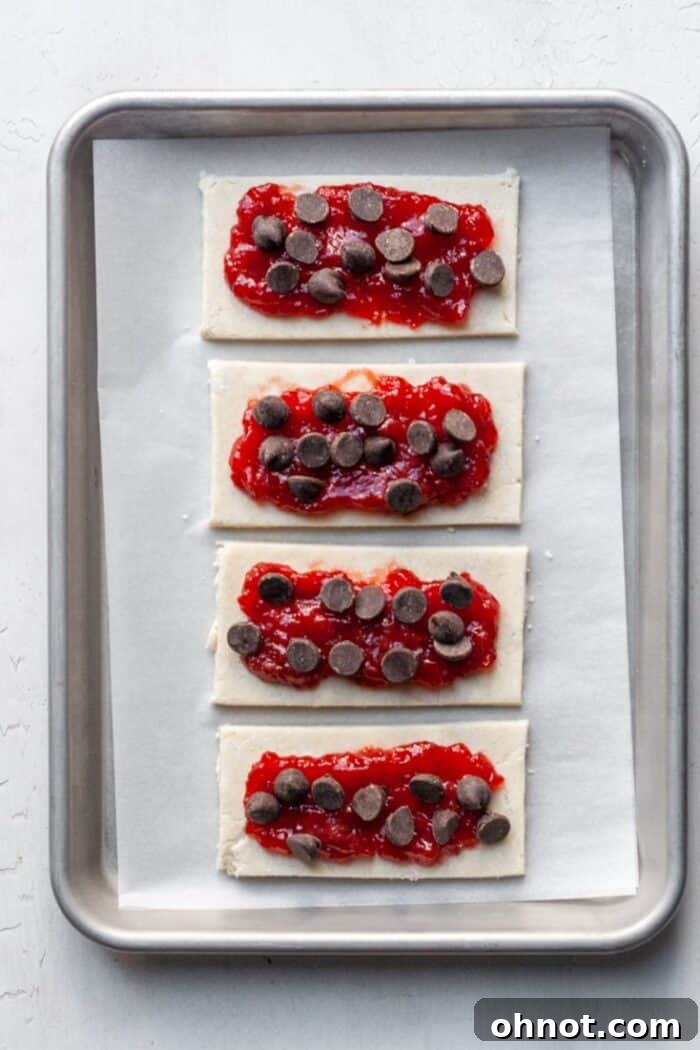 Pastry dough with jam