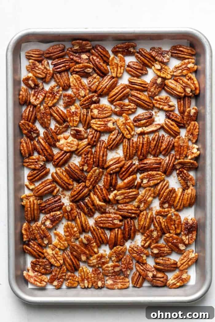 Nuts on baking pan