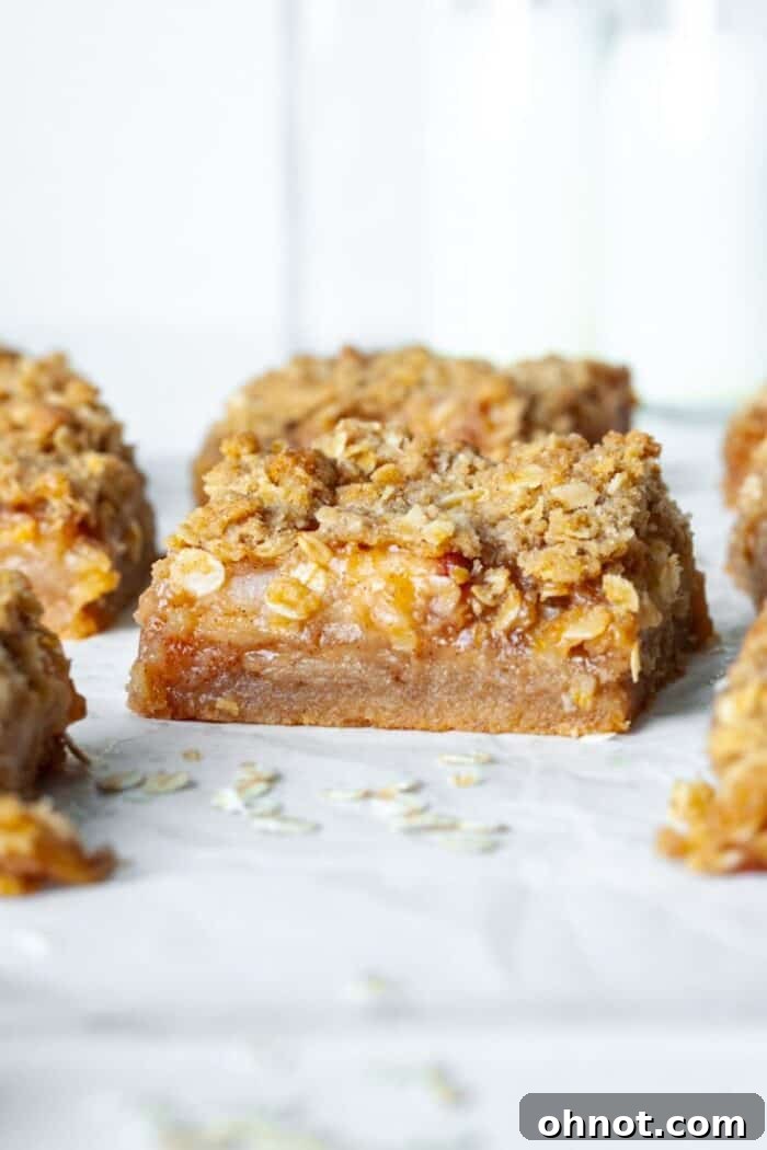 Apple crumble bars fresh from the oven
