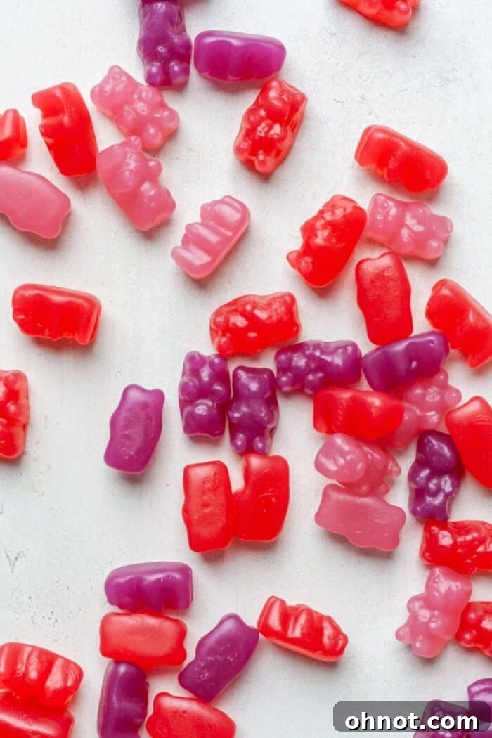 Colored gummy bears