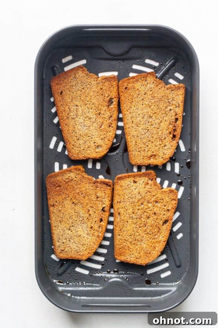 Toasted bread in basket