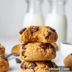 Stack of protein chocolate chip cookies