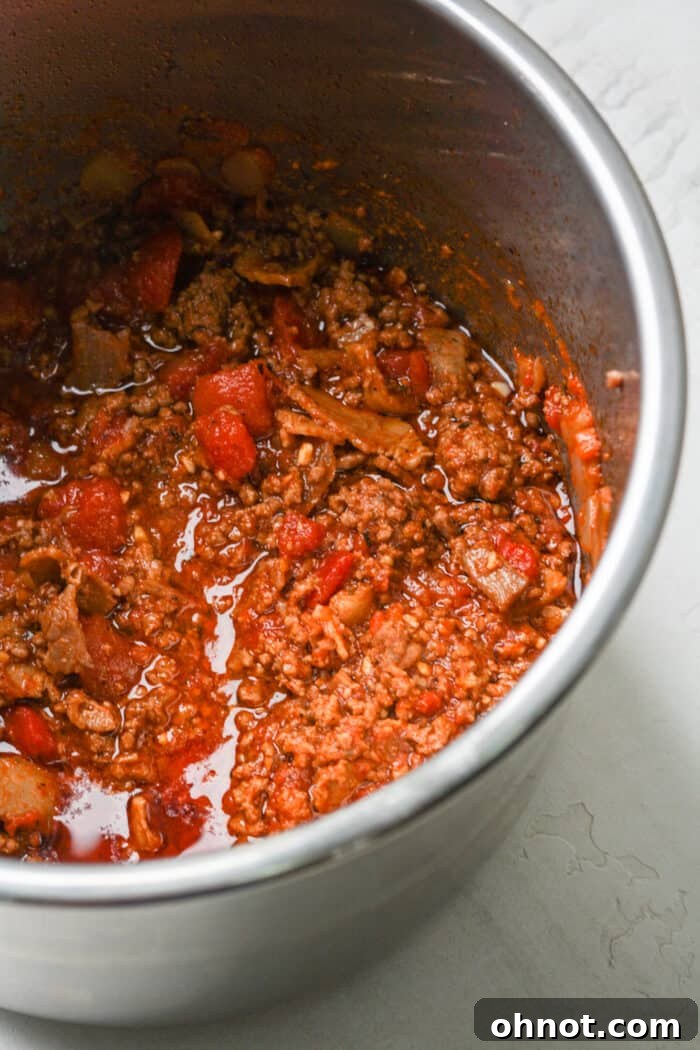 Ninja Foodi pressure cooker with chili