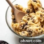 Bowl of gluten free edible cookie dough