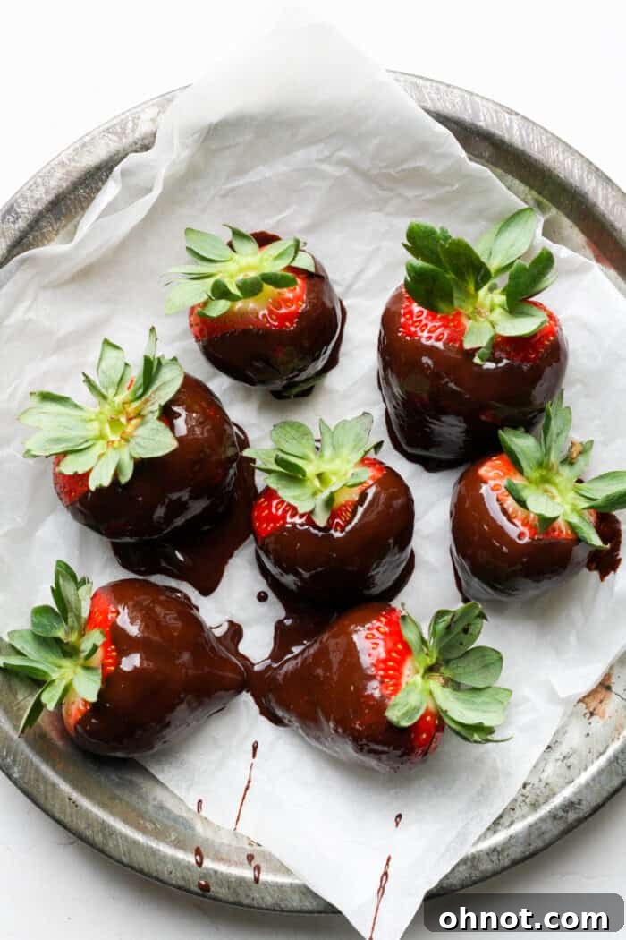 Vegan chocolate strawberries on plate