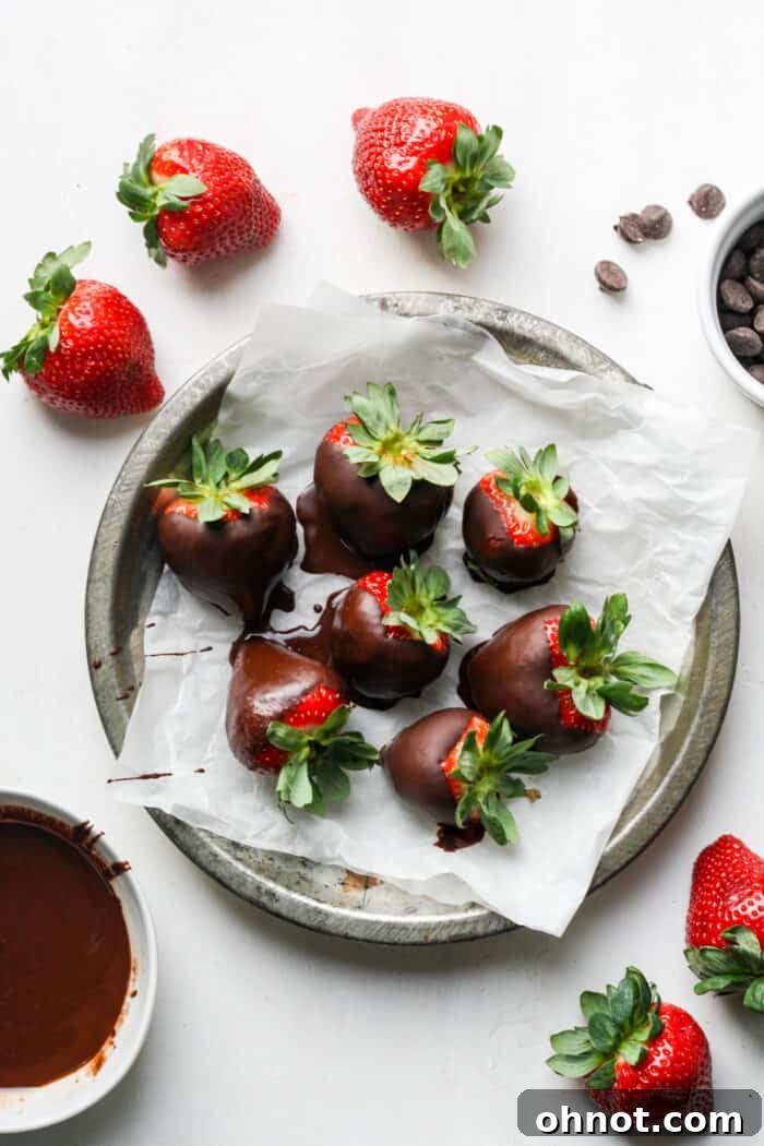 Plate of chocolate strawberries