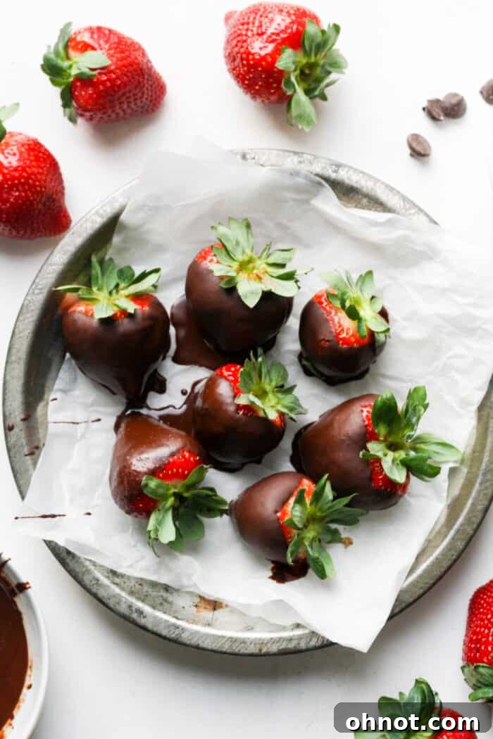 Vegan chocolate covered strawberries on plate