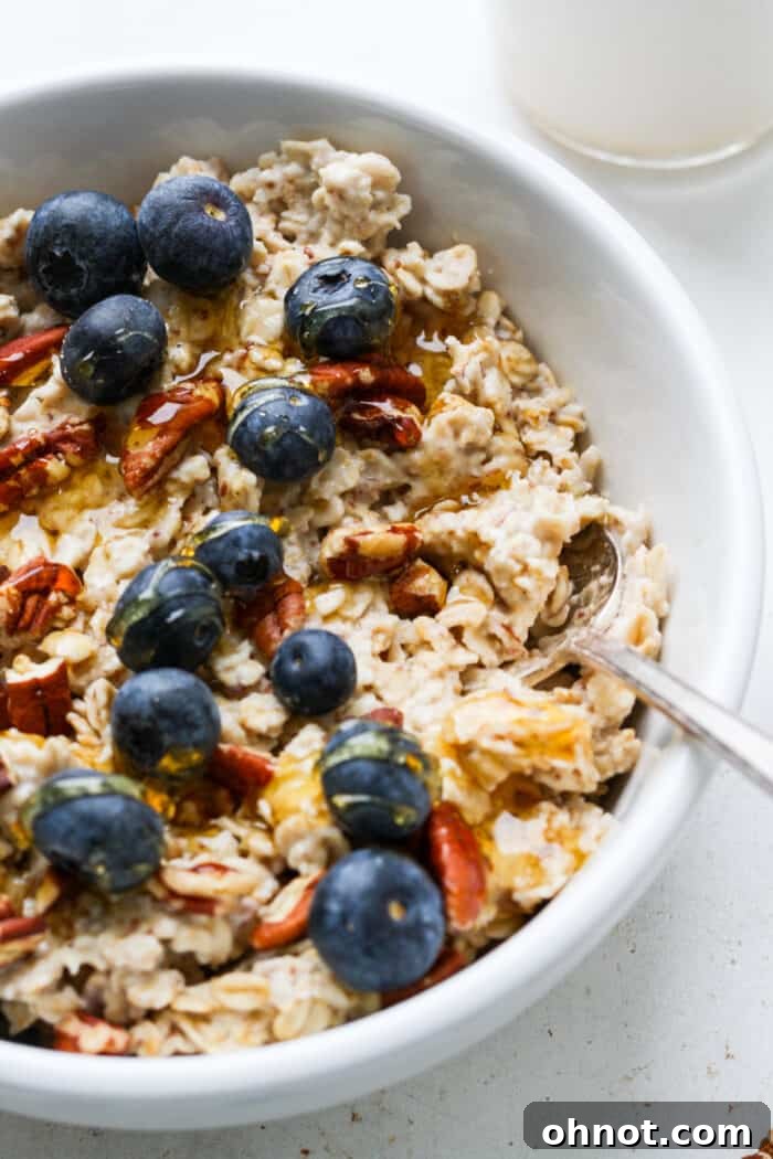 Flaxseed oatmeal in bowl
